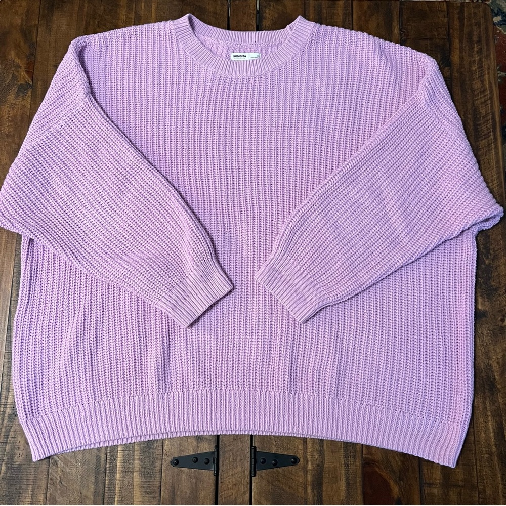 Sonoma 3x Lavender Cable Knit Sweater